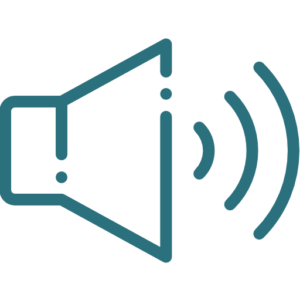 icono png de un altavoz azul