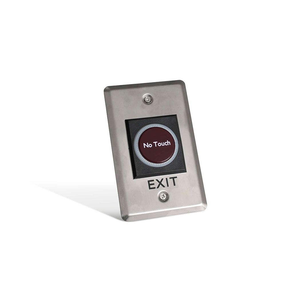 sensores Sensor con botón granate que pone "no tocar" en inglés